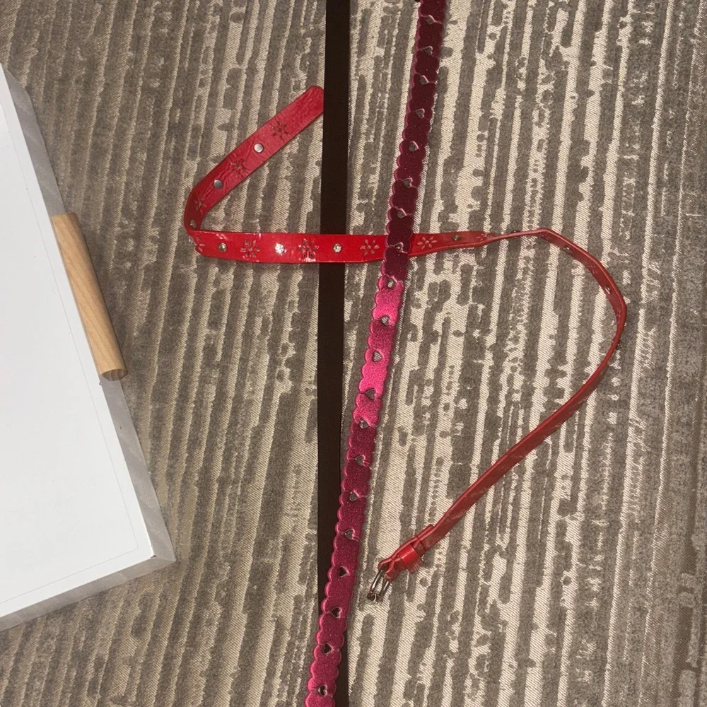 Kids Red Belt with Floral Design